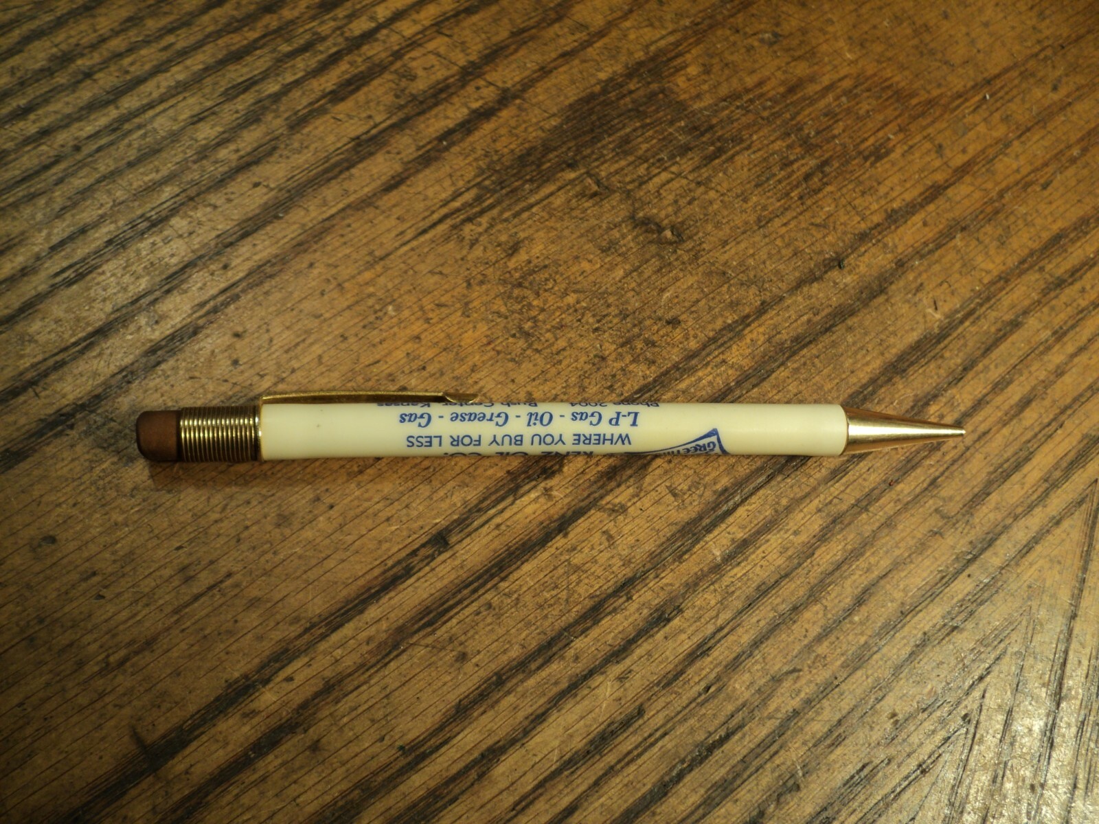 Vintage Sayles Wilson Mechanical Pencil Renz Oil Co Rush Center Kansas