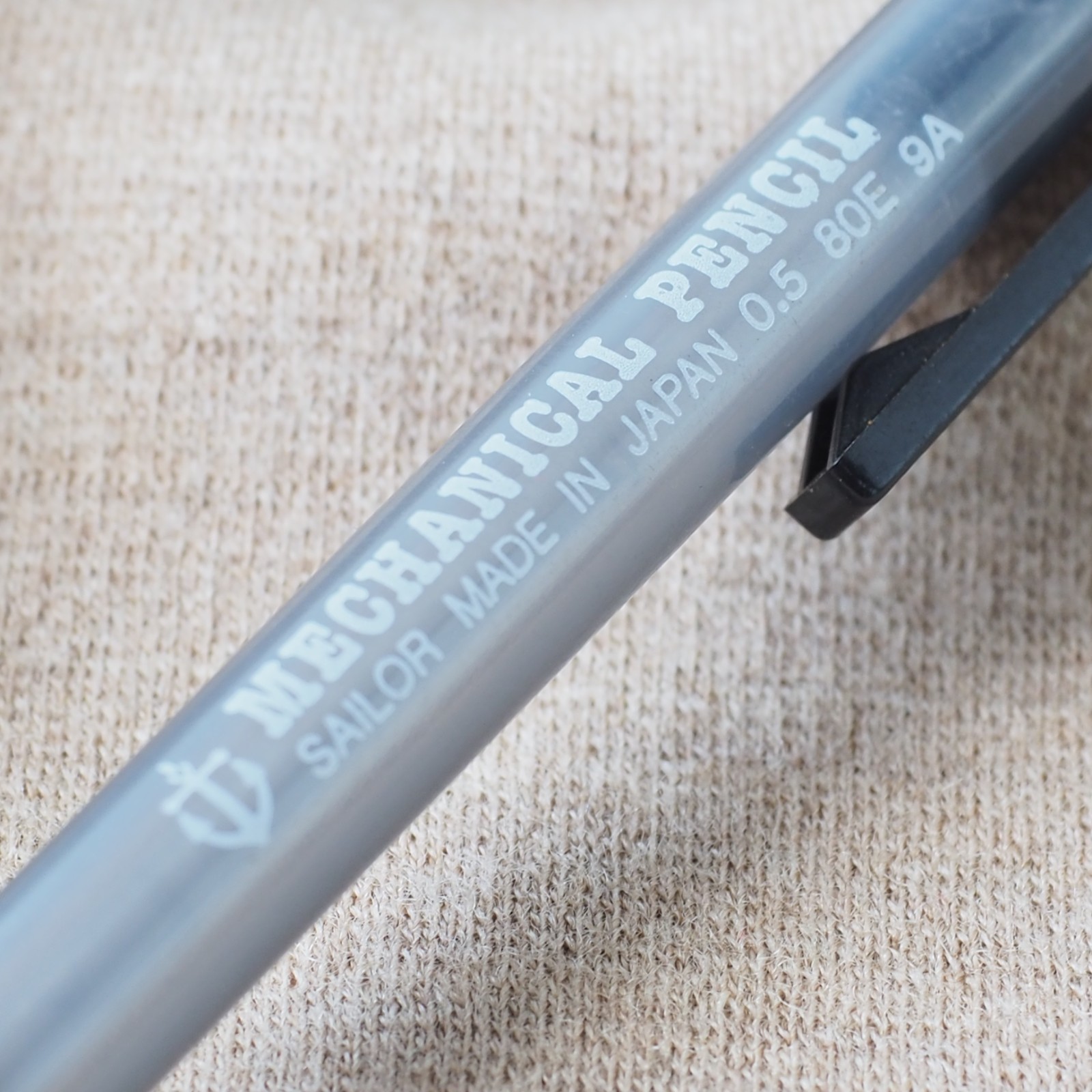 Vintage Sailor Mechanical Pencil 0.5mm Smoked Clear Anchor Logo 1970-1980s