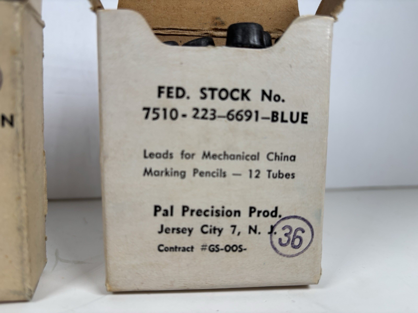 Vintage Fed Stock Blue & Green Wax Lead Mechanical China Marking Pencil 26 Tubes