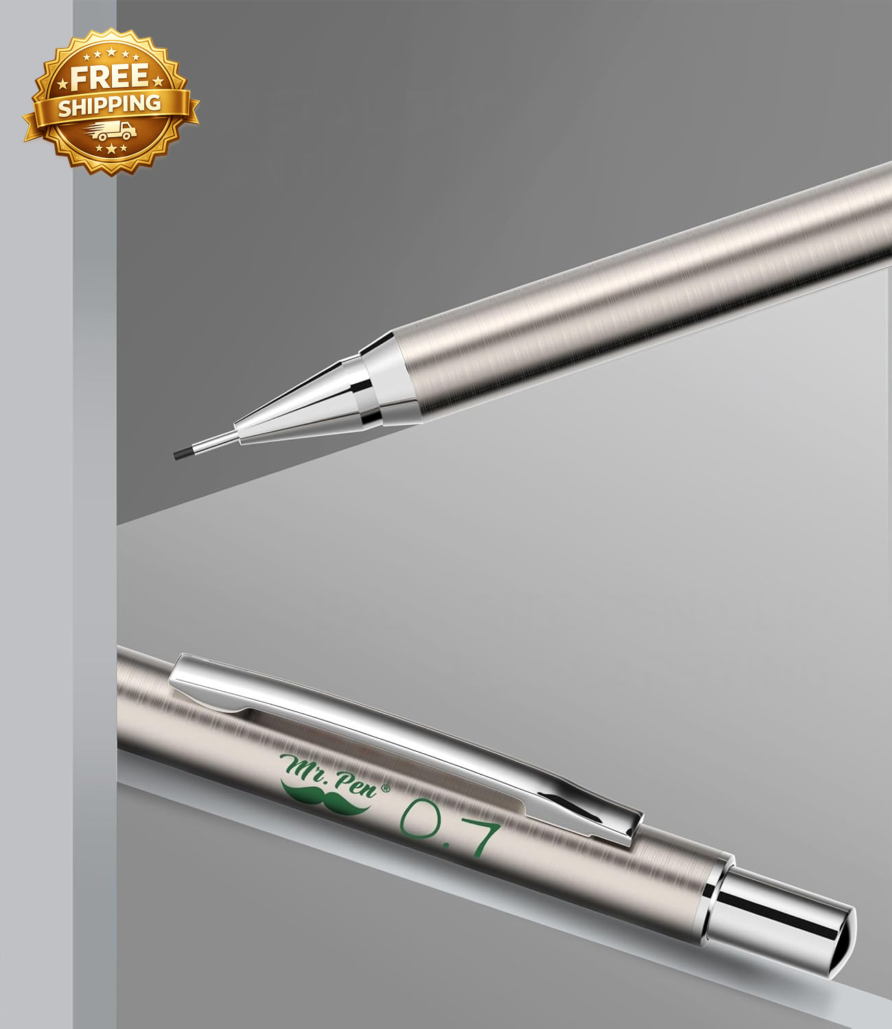 Metal Mechanical Pencils 0.7Mm, 2 Pack Lead Pencil Mechanical Pencil Metal