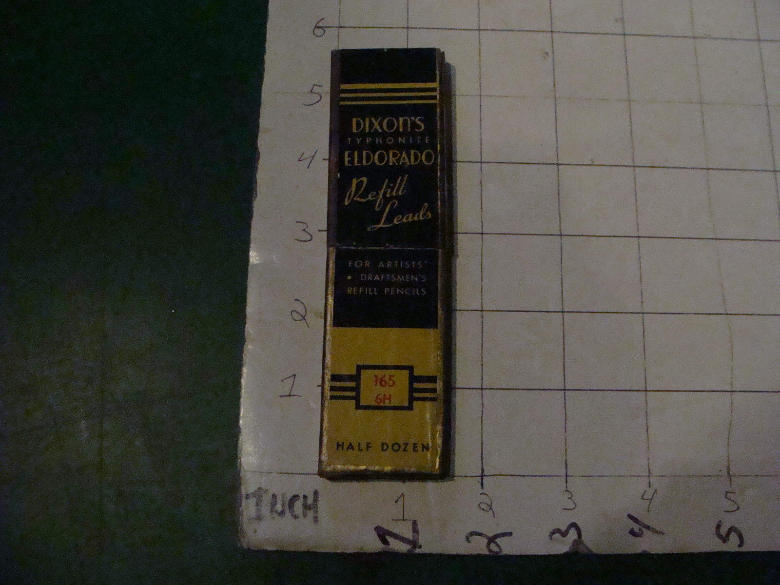 Vintage item: box of DIXON’S typhonite Eldorado refill leads 165 6H incomplete