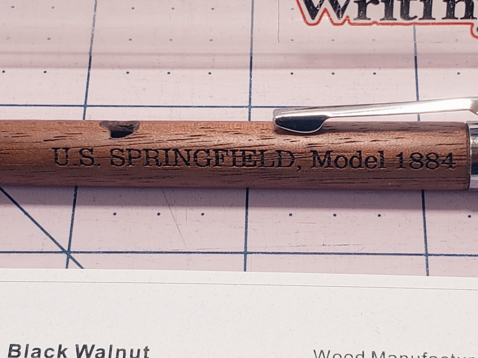 Writing Sticks Black Walnut Mechanical Pencil 0.5 mm U.S. Springfield model 1884
