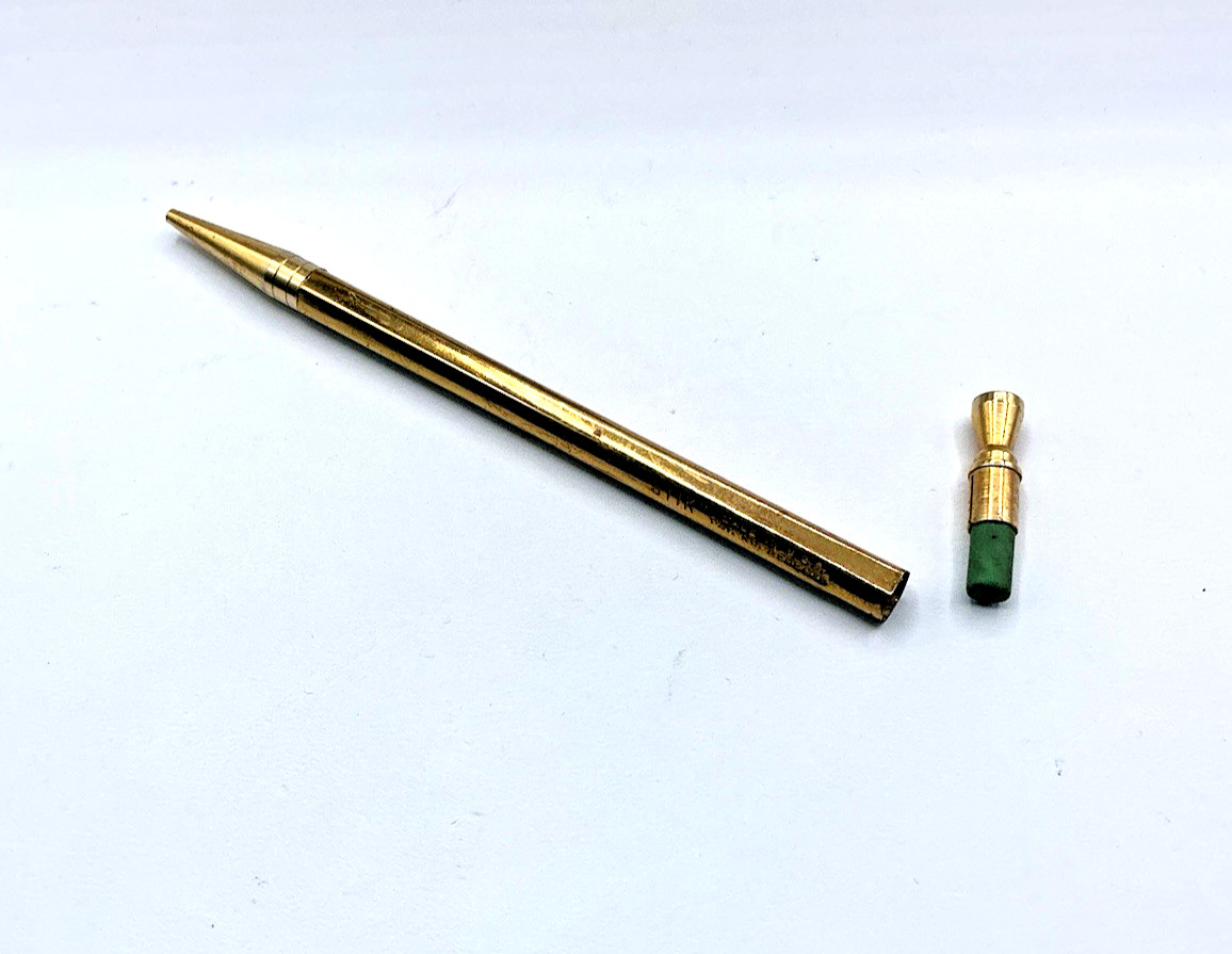 Vintage Gold Tone STIK Magnetic Mechical STICK Made in the USA Pencil Works