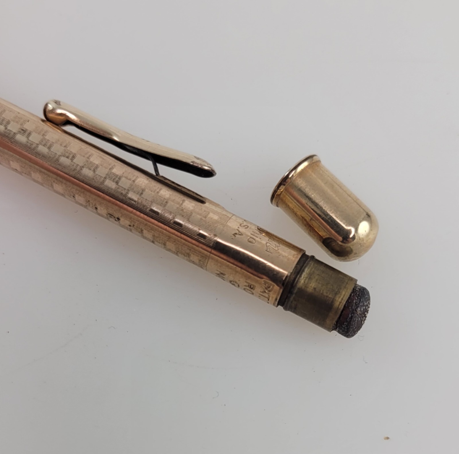 ANTIQUE CONKLIN ROLLED GOLD MECHNICAL PENCIL w/ CLIP – PAT. 1918