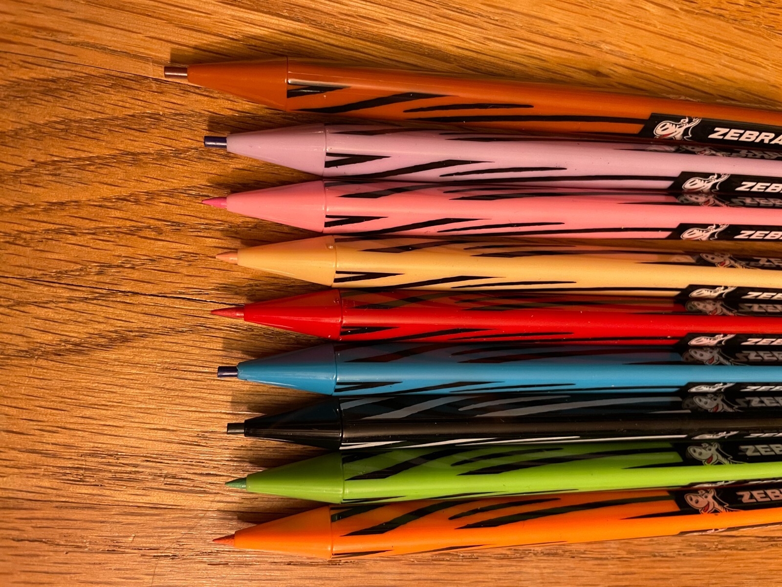 90 Zebra Starters Colored Mechanical Pencils 9 Colors Bright Leads Not Used