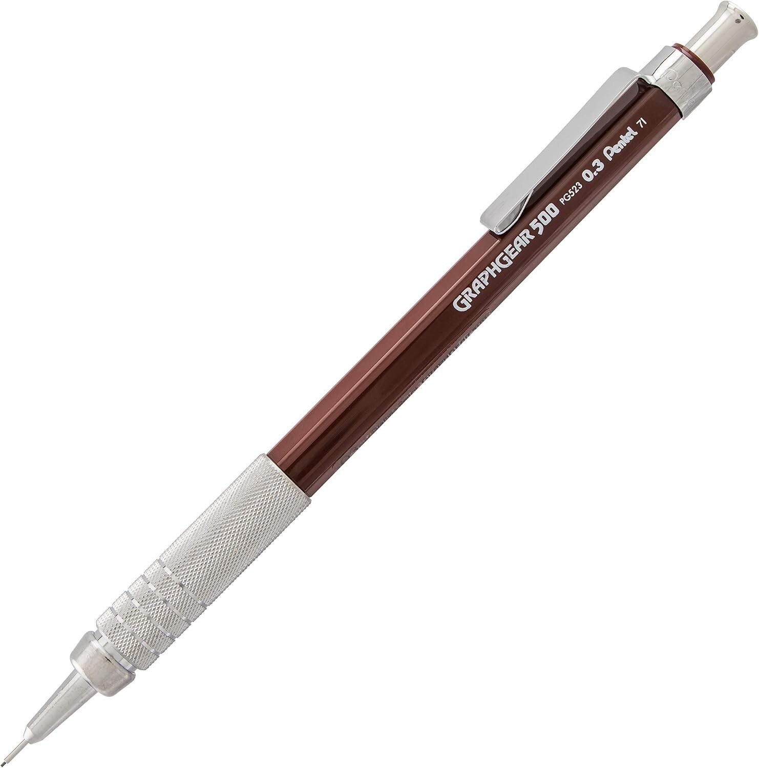 Pentel GraphGear 500 Mechanical Drafting Pencil, 0.3mm, Brown Barrel, Pack of 4