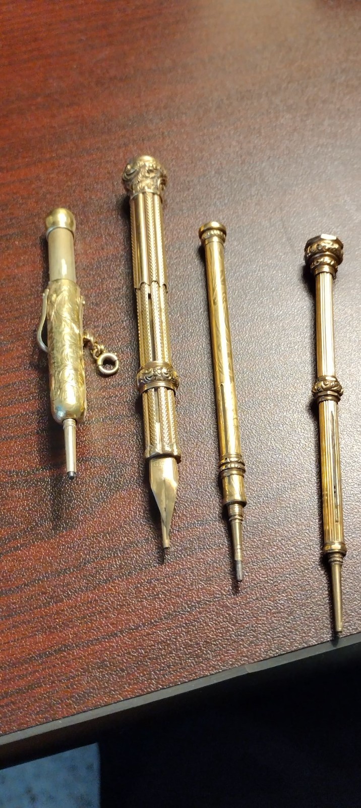 65.4 grams 14k gold Hand-engraved antique used mechanical pencil