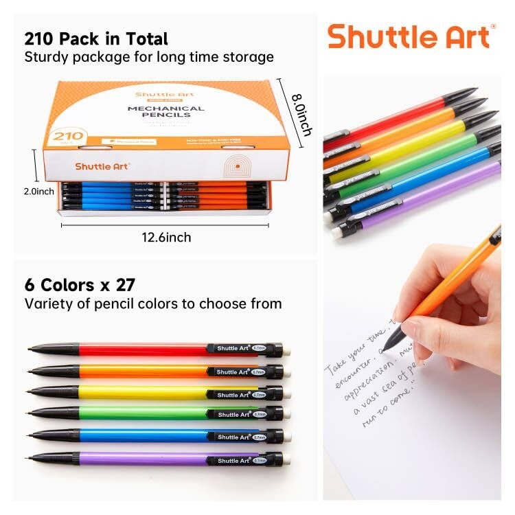 Mechanical Pencils, 210 Pack Bulk Mechanical Pencils 0.7mm Medium Point, HB #…