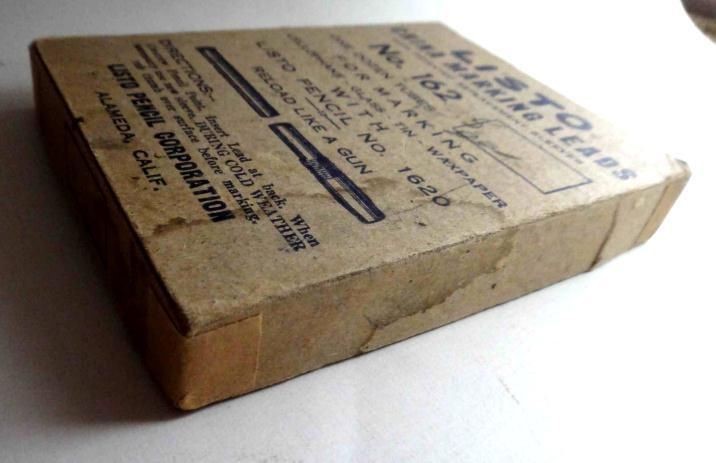 vintage FULL BOX,12 WOOD PKS,LISTO CHINA MARK LEAD~OLD