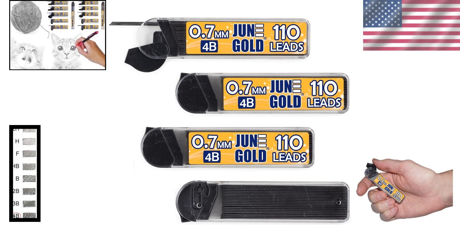 Quality 440-Count 4B Graphite Leads – Medium Thickness, Effortless Dispensing