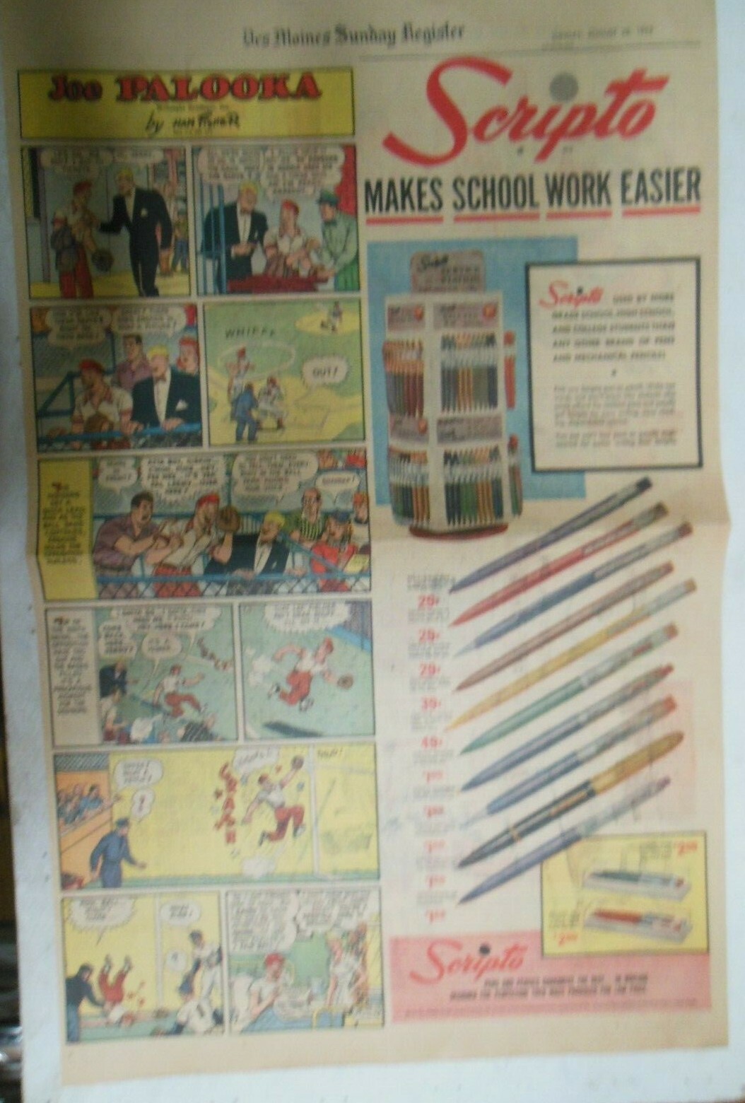 Scripto Pens & Pencils Ad: Parents,Teachers,Students! 1950’s 7.5 x 22 inches