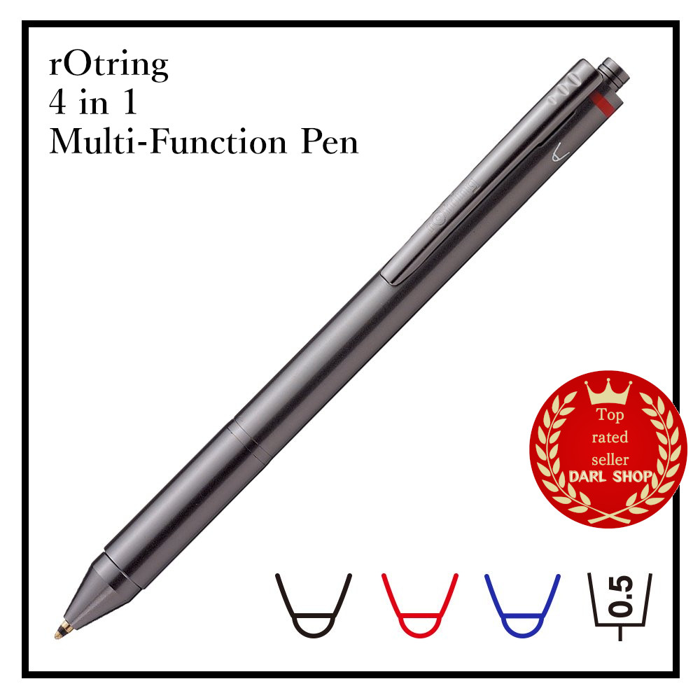 rOtring 4 in 1 Multi-Function Pen Ballpoint Pen + 0.5mm Pencil Four-In-One New