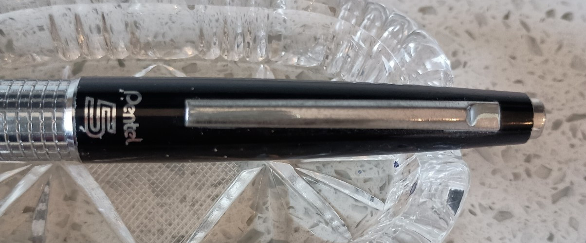Vintage Pentel 5 Sharp Kerry Capped Mechanical Pencil 0.5mm Black Silver Japan