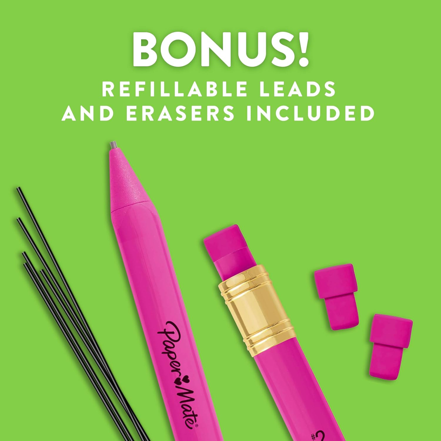 Paper Mate Handwriting Triangular Mechanical Pencils with Lead & Eraser Refills,