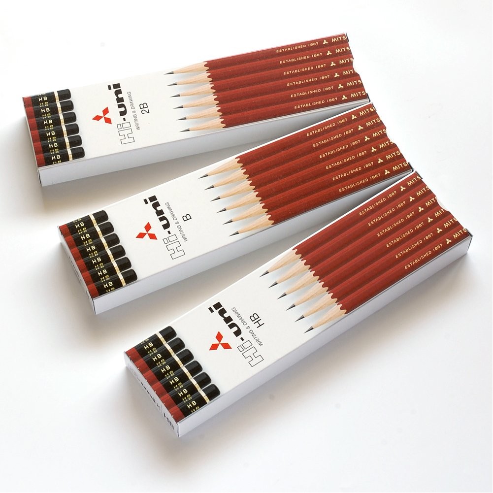 Mitsubishi Pencil Pencil High Uni K 2B 1 Dozen Paper Box HUK2B