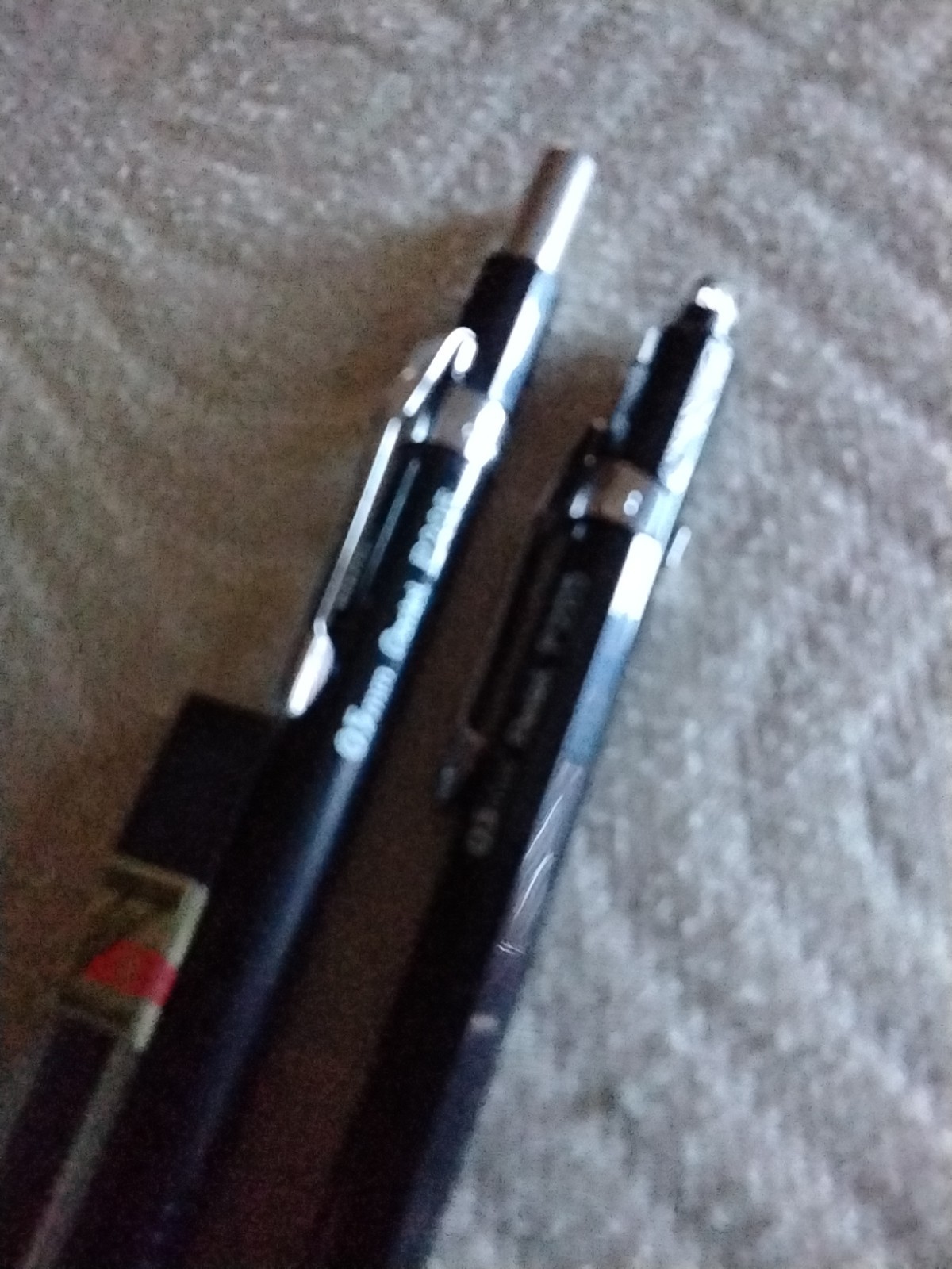(2) Vtg Pentel MECHANICAL PENCILS P205 Black 0.5mm Body Pocket Clip Japan