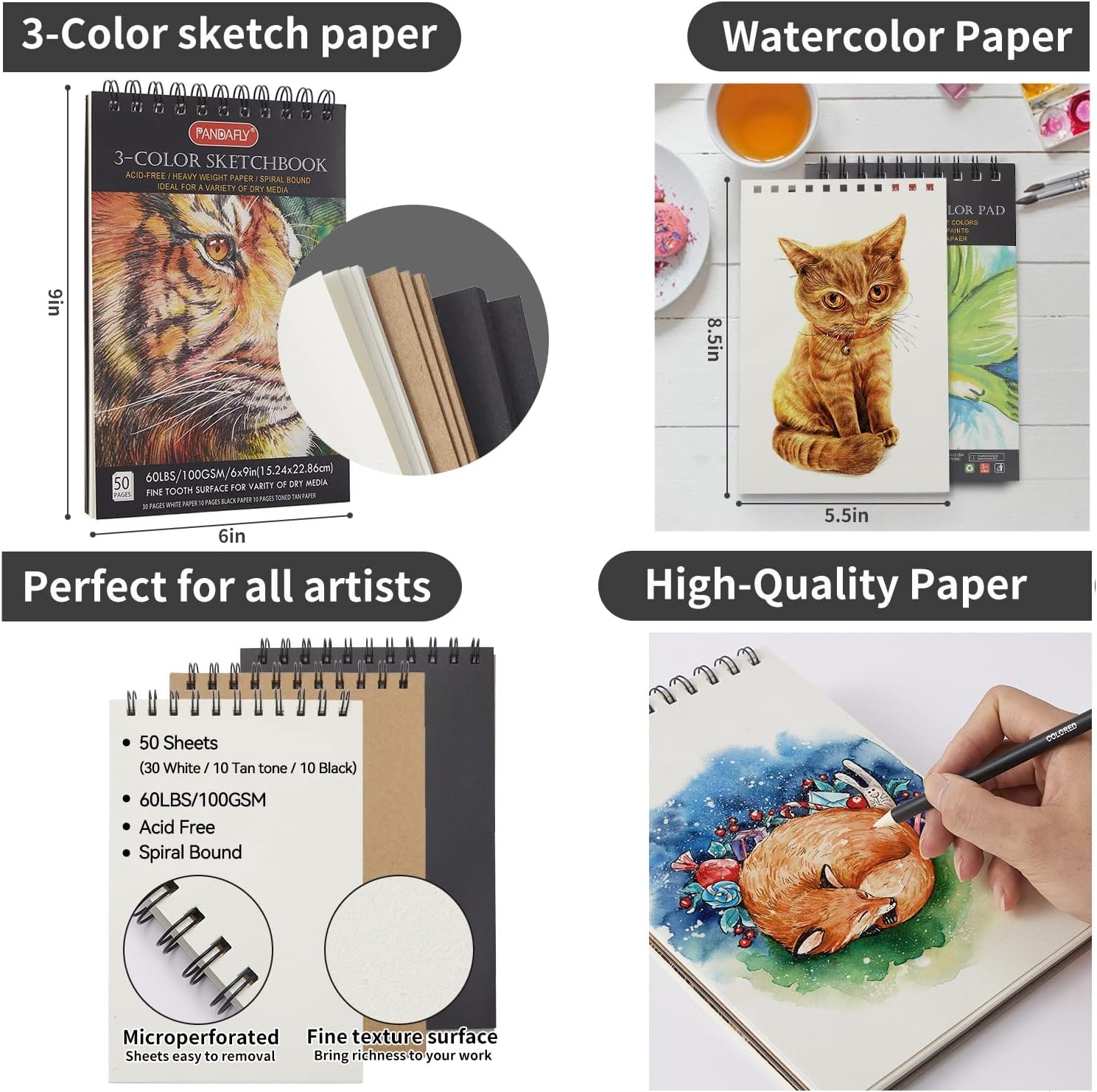 PANDAFLY 80 Pack Drawing Set Sketching 80 Piece Set, 80 – multicolour