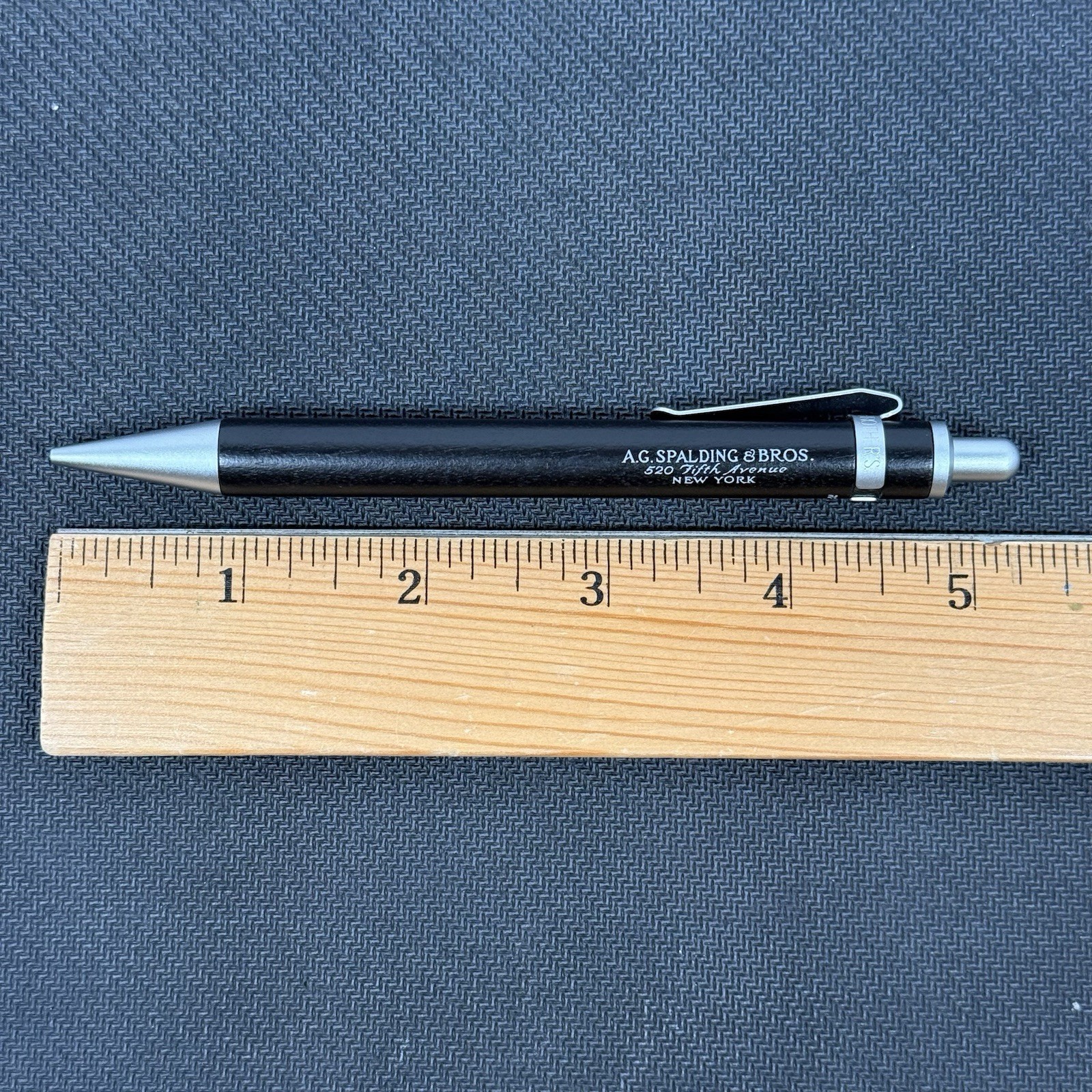 A.G.Spalding & Bros Silver & Black Wood Mechanical Pencil 0.5mm RF Japan RARE