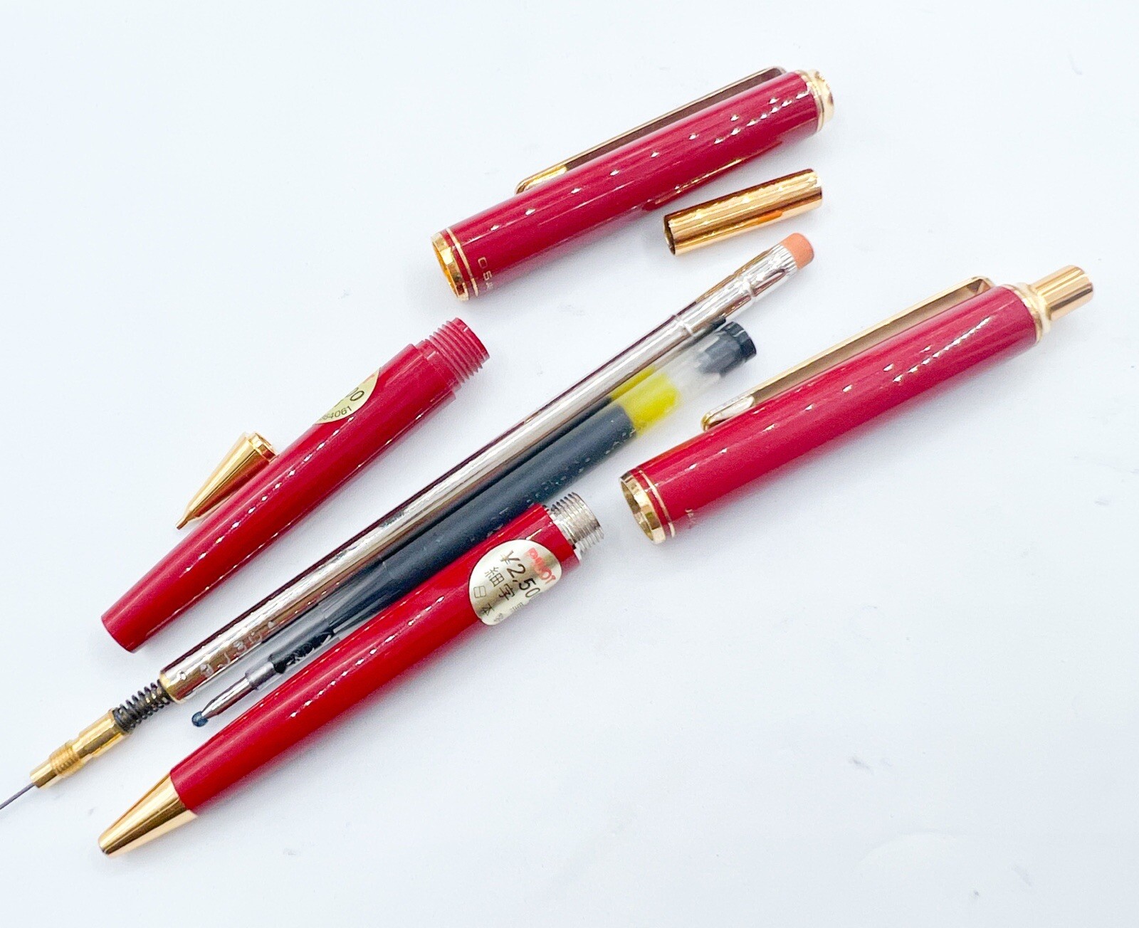NOS rare Pilot Red Mechanical Pencil Ballpoint Pen price tag With Box