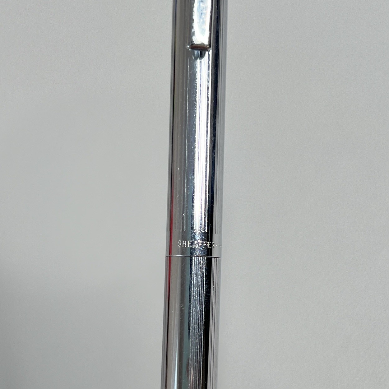 Vintage Sheaffer White Dot Fluted Chrome Mechanical Pencil Made in USA 1970s 80s