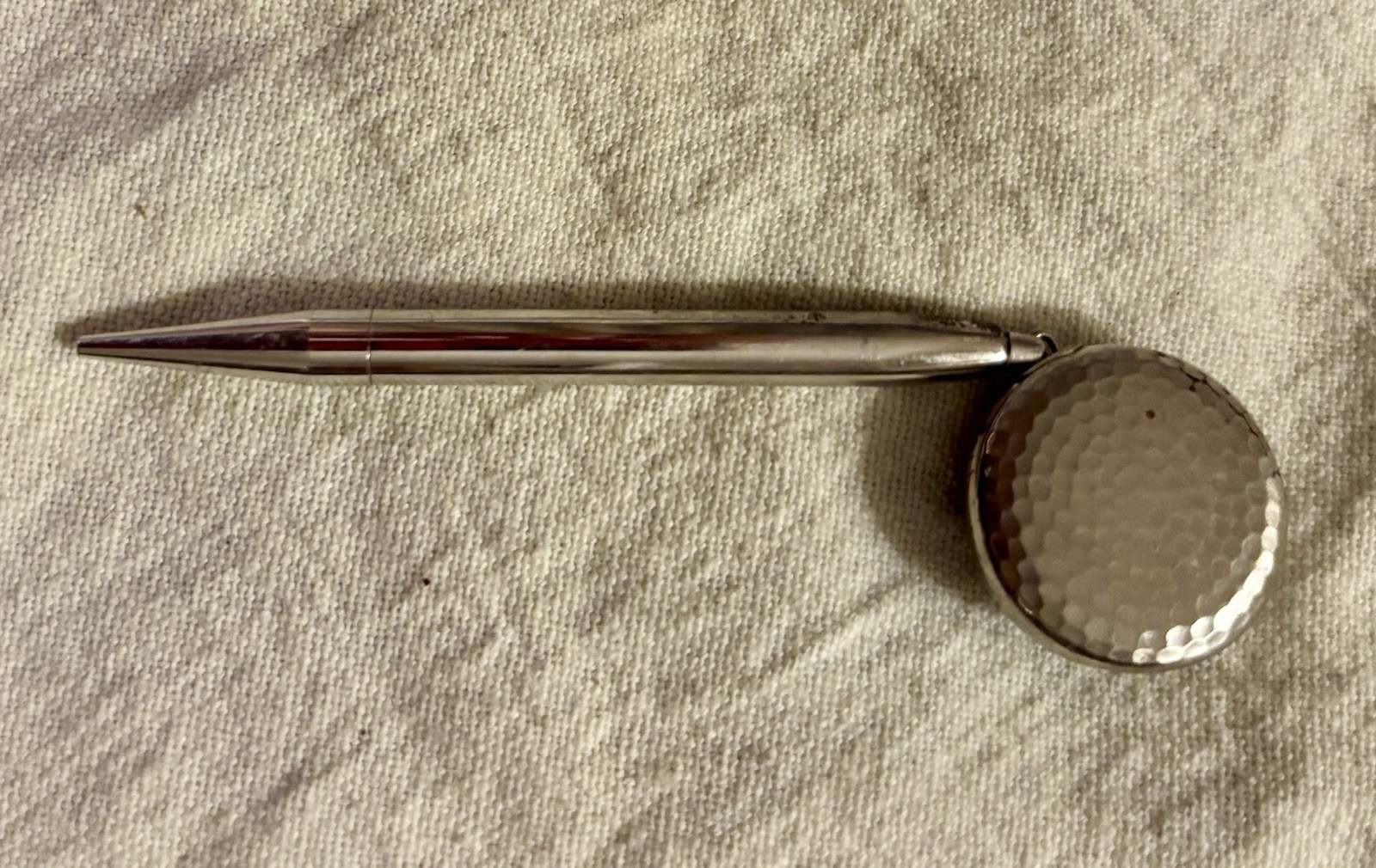 Vintage Ketcham +McDougall Stainless Steel Retractable Pen, Key chain