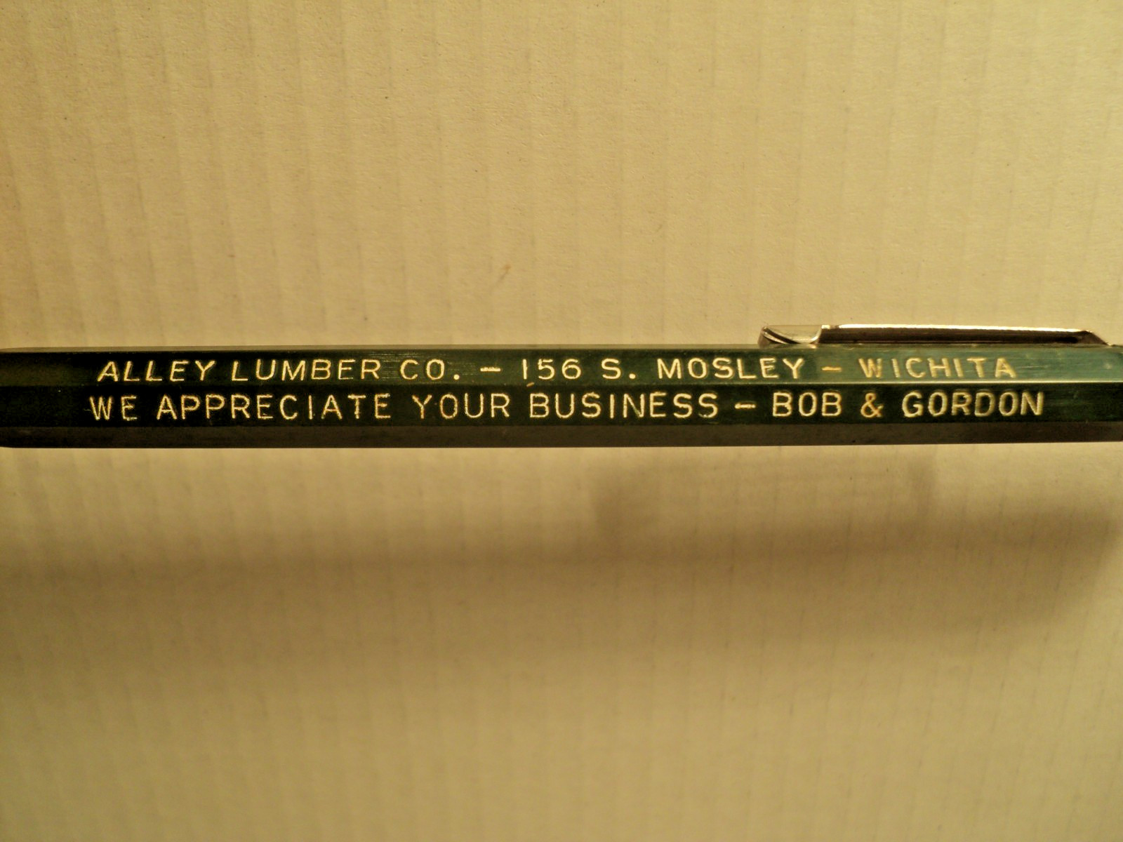 Vintage Autopoint Mechanical Pencil Advertising Alley Lumber Co Wichita B