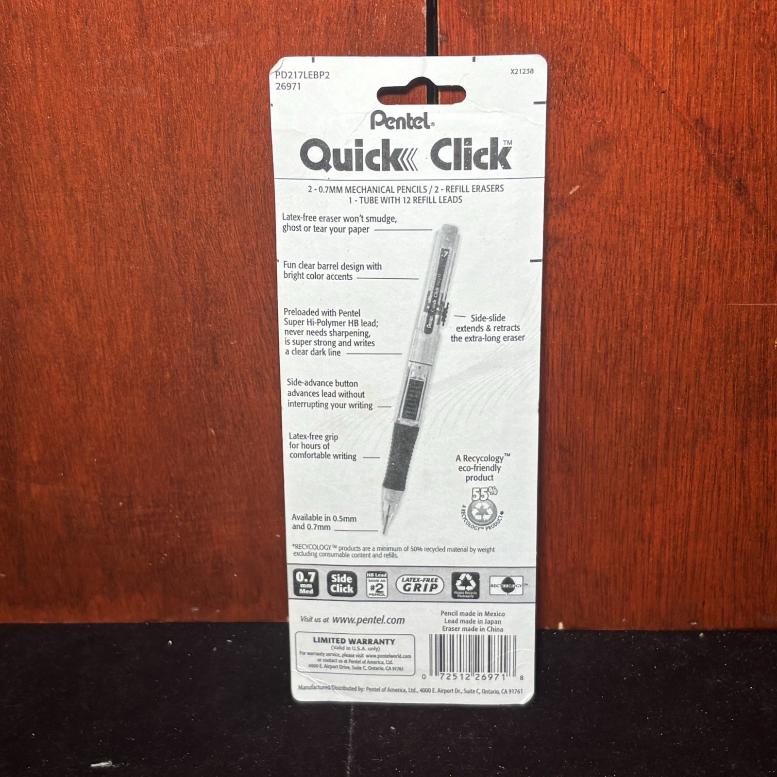 Pentel Quick Click 5 Piece Mechanical Pencil Set Assorted Colors 2 Pack