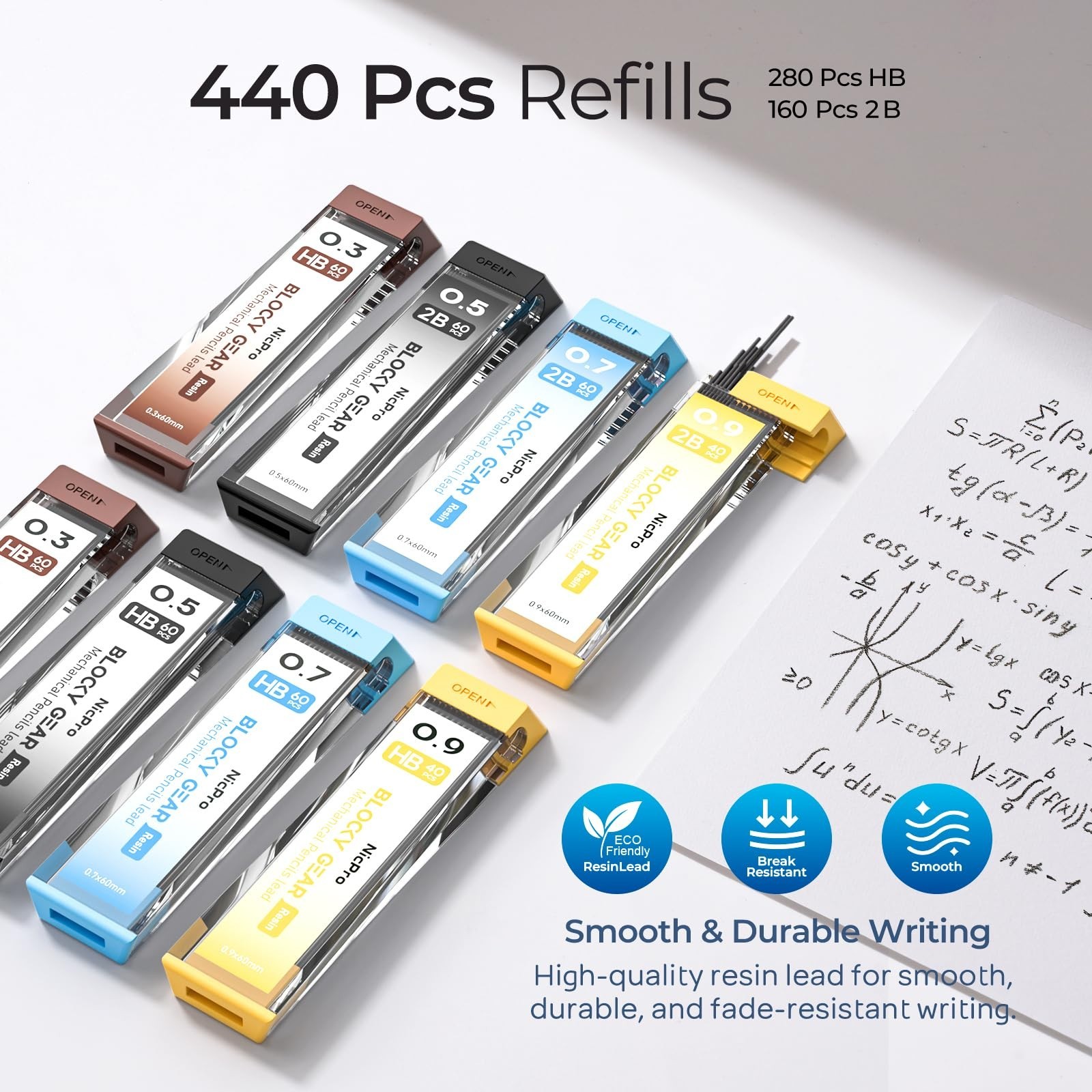 4 Pack Metal Mechanical Pencils Set 0.3-0.9mm with Case, Lead Refills & Erasers