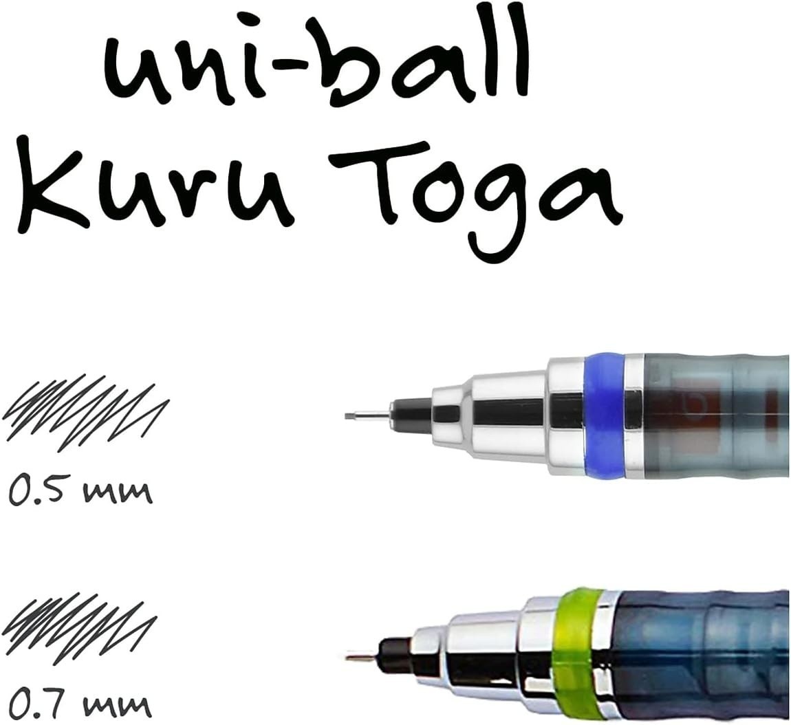 Kuru Toga Mechanical Pencil Starter Kit 0.7mm HB#2 with Eraser Replaceable, 1PK
