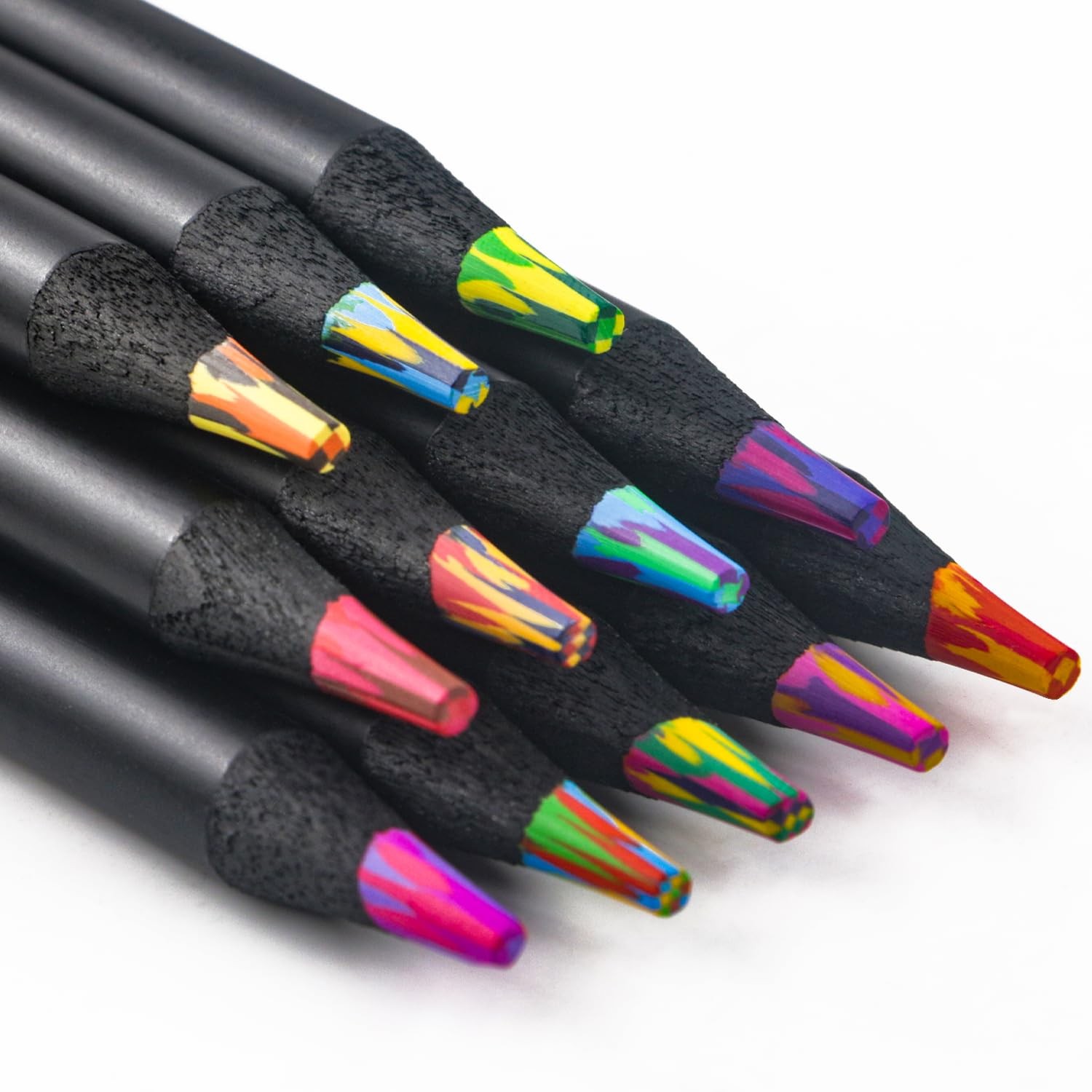 Rentuwa Art Supplies,12-Color Rainbow Colored 1 Count (Pack of 12), Black