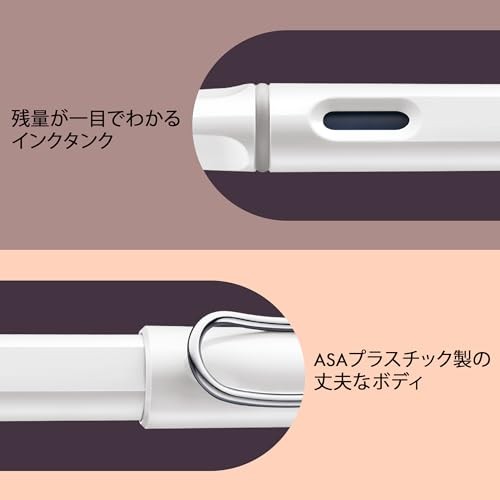 LAMY Safari White Fountain Pen – Ergonomic Grip and Polished Steel Nib Size EF –
