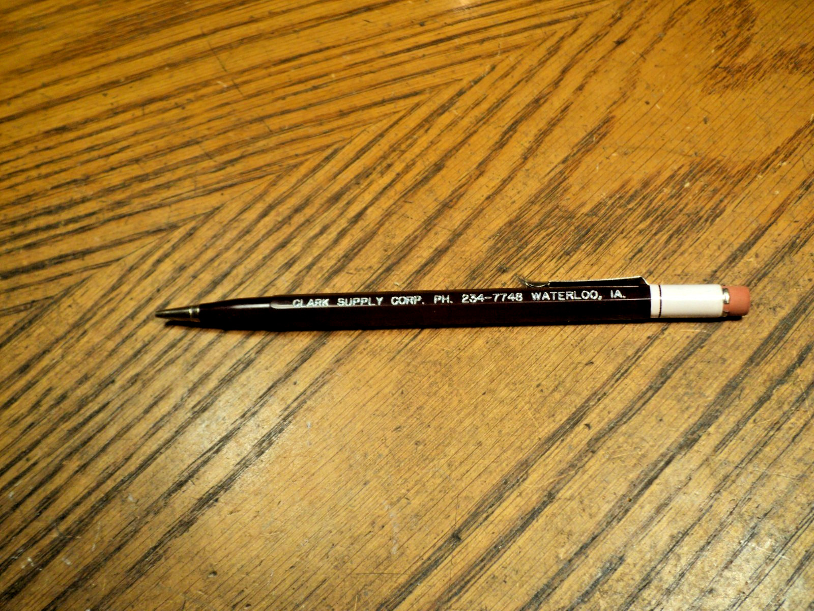 Vintage Durolite Mechanical Pencil Clark Supply Co Waterloo IA 5-5/8″ Long USA B