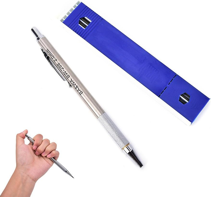 4 Pack 2.0 Mm Lead Holder Metal Mechanical Pencil Automatic Mechanical Drafting