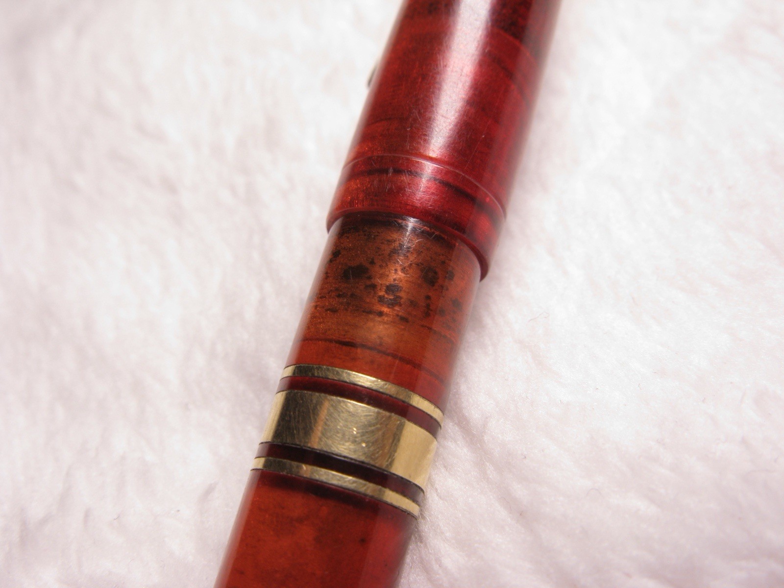Waterman’s Clear Red/Orange tint with Gold Tone metal Vintage Mechanical Pencil