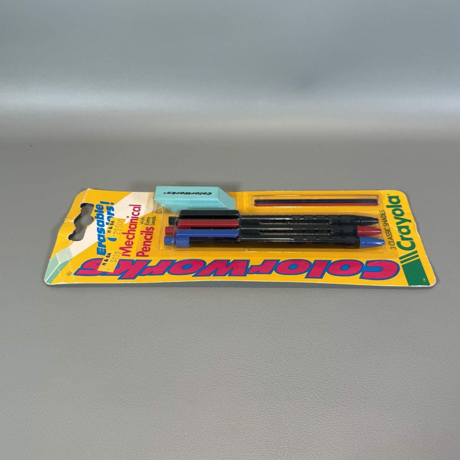 Vtg 1990 Crayola Mechanical Pencils Color Works Classic Shades Erasable 3 Ct