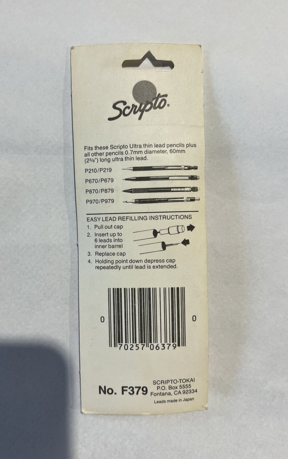 Scripto Ultra Thin Leads Pack of 12 Ultrapolymer Leads 0.7 No. F370