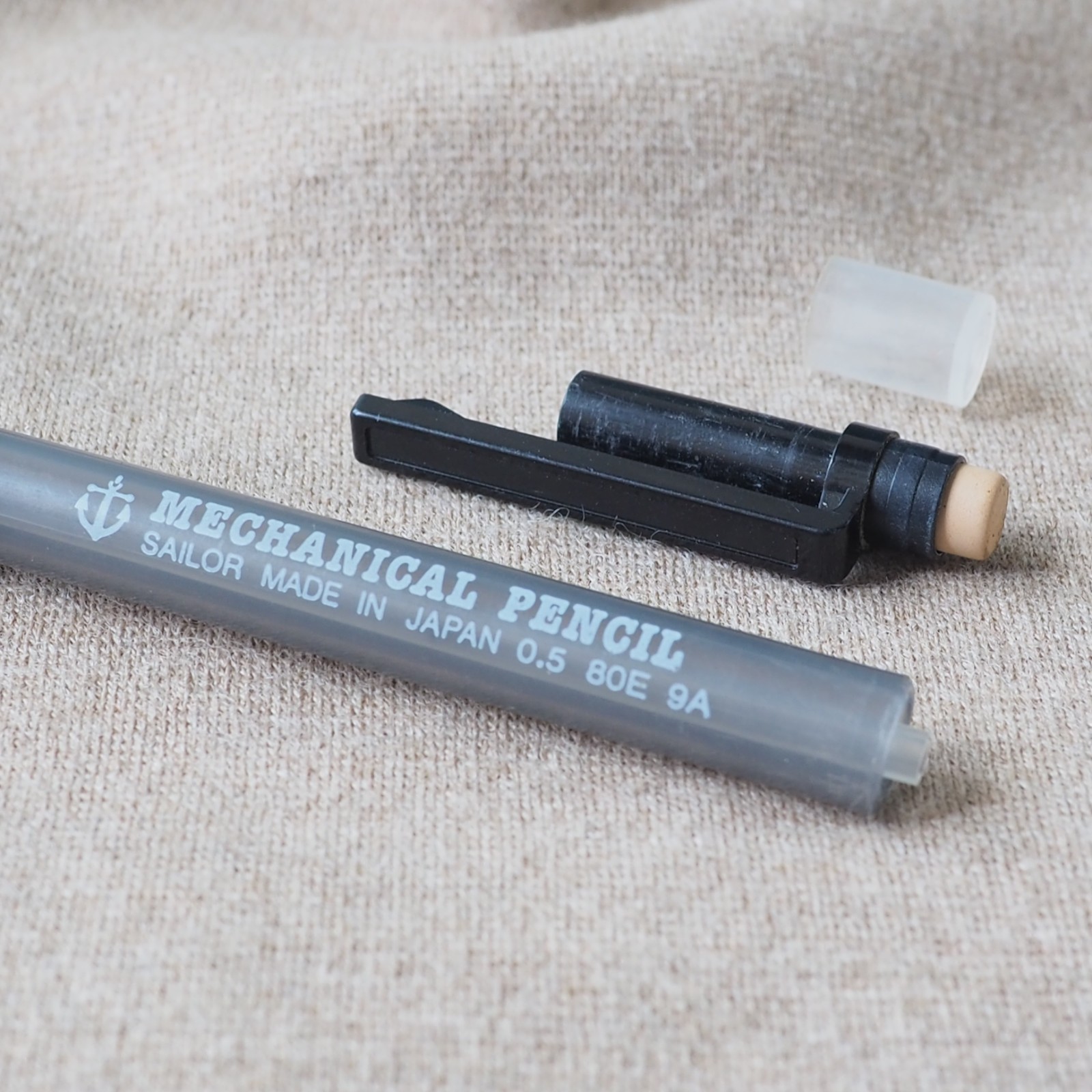 Vintage Sailor Mechanical Pencil 0.5mm Smoked Clear Anchor Logo 1970-1980s