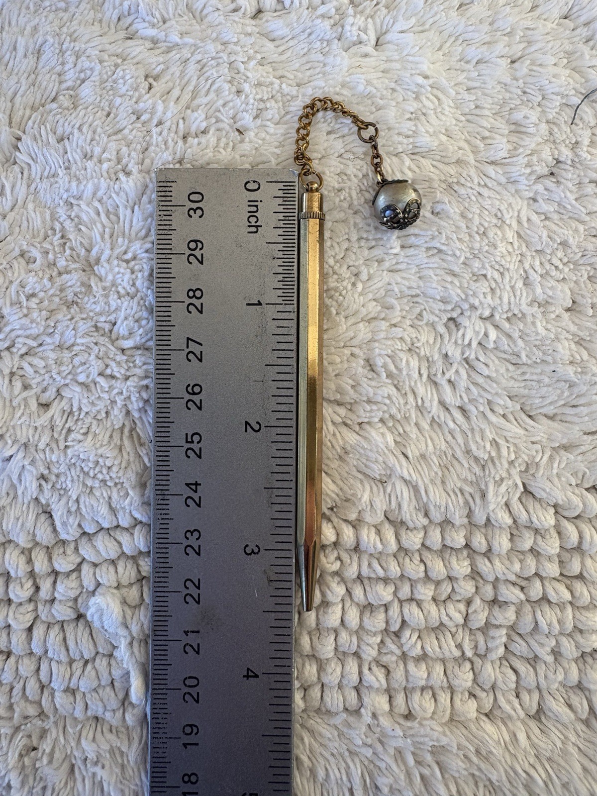 Vintage yellow gold-filled ring-top travel pencil. With Box And Refills