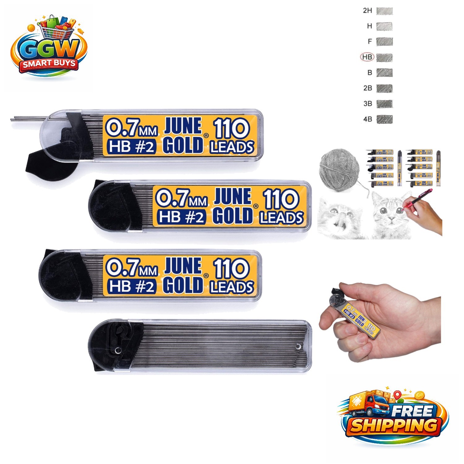 440 HB Graphite Lead Refills – 0.7 mm Medium Thickness in Convenient Dispensers