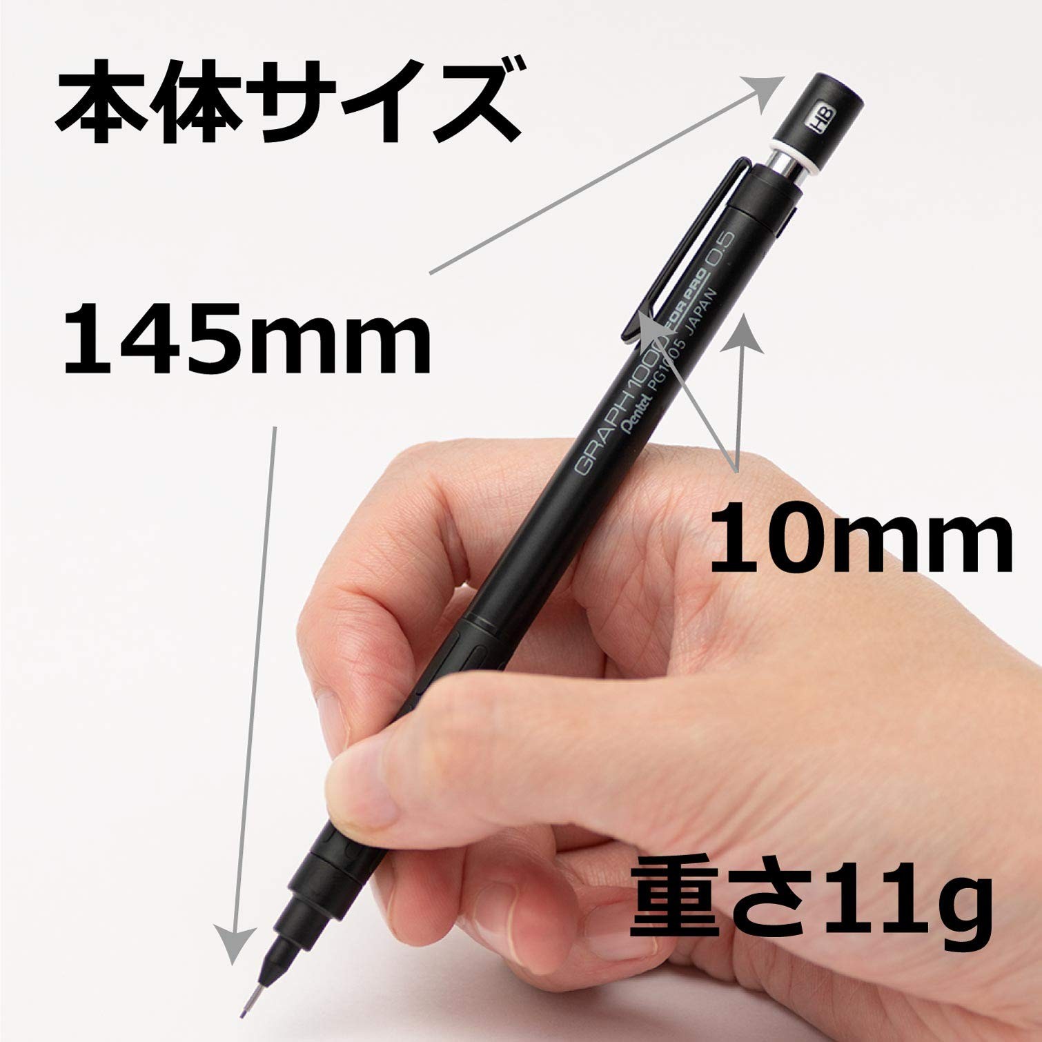 Pentel Drafting Pencil Graph for Pro, 0.5mm 1 Count (Pack of 1), Black