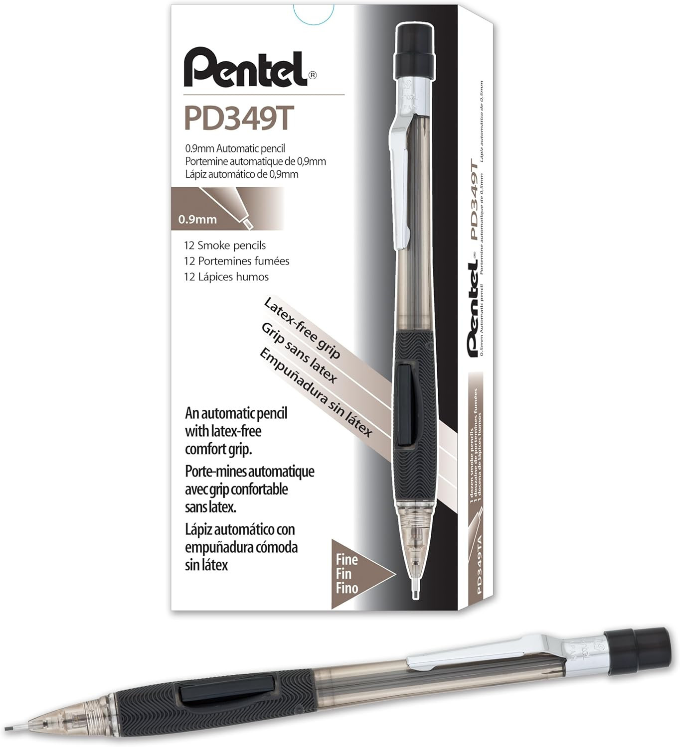 Quicker Clicker Mechanical Pencil (0.9Mm) Transparent Black Barrel, Box of 12 (P