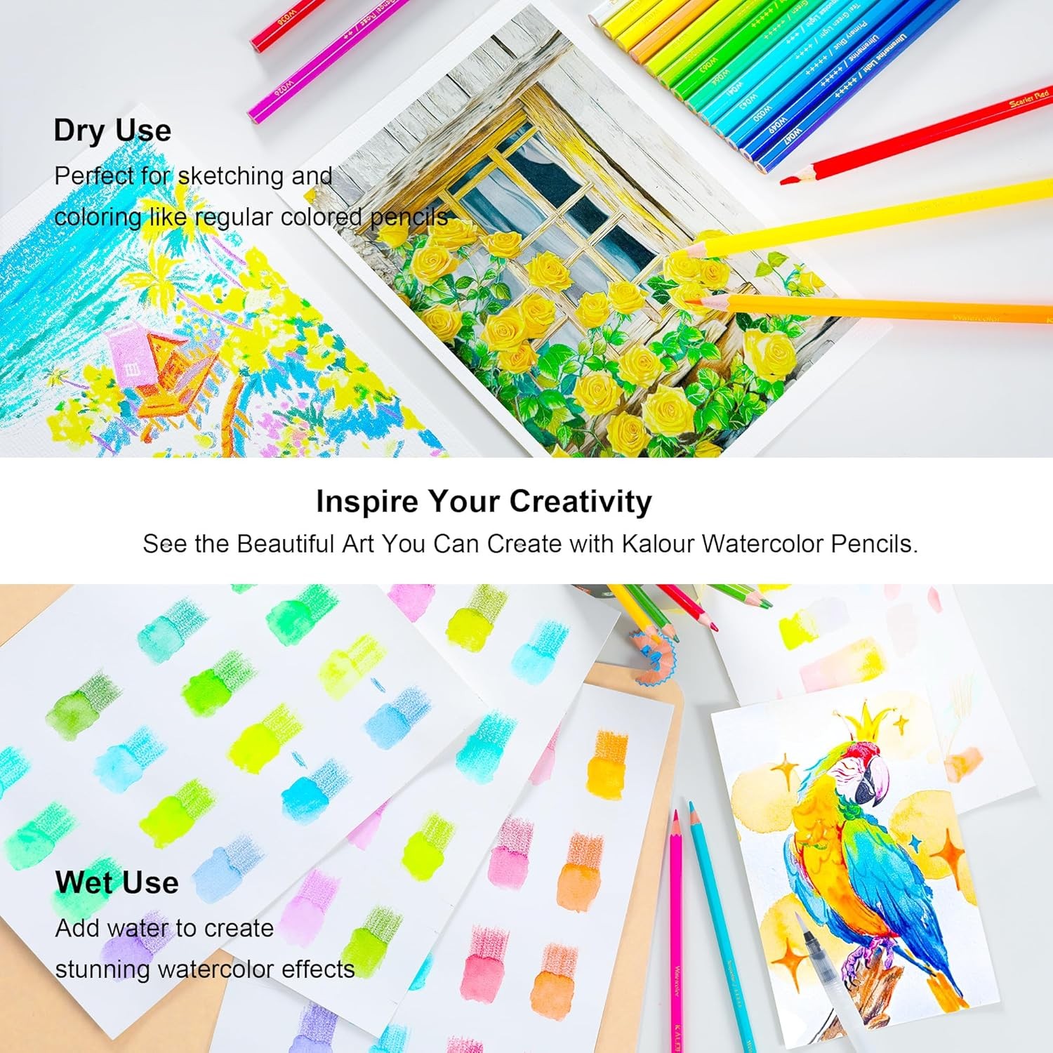 KALOUR 72-Color Professional Watercolor 1 Count (Pack of 72), Multicolor