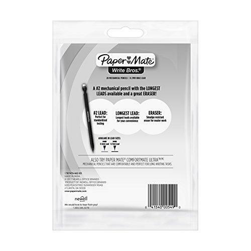 Paper Mate Write Bros Mechanical Pencils, 0.7mm, HB #2, Assorted Colors, 10