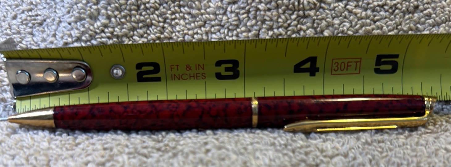 Waterman Mechanical Pencil- Push Top- Red Marble and Gold Trim