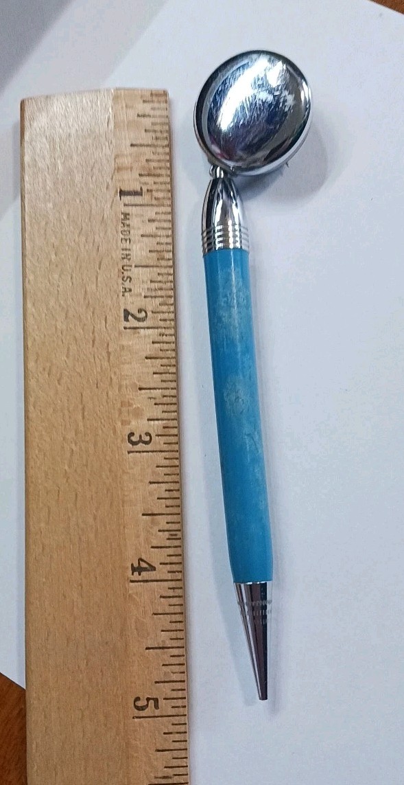 Vintage Mechanical Pencil w/ Chain Pin Back Desk Counter Pencil Works