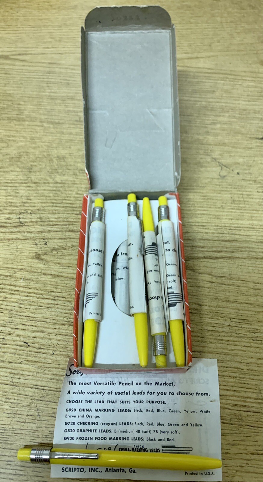 Vintage Scripto Yellow Thick-lead Pencils. 8 pencils only