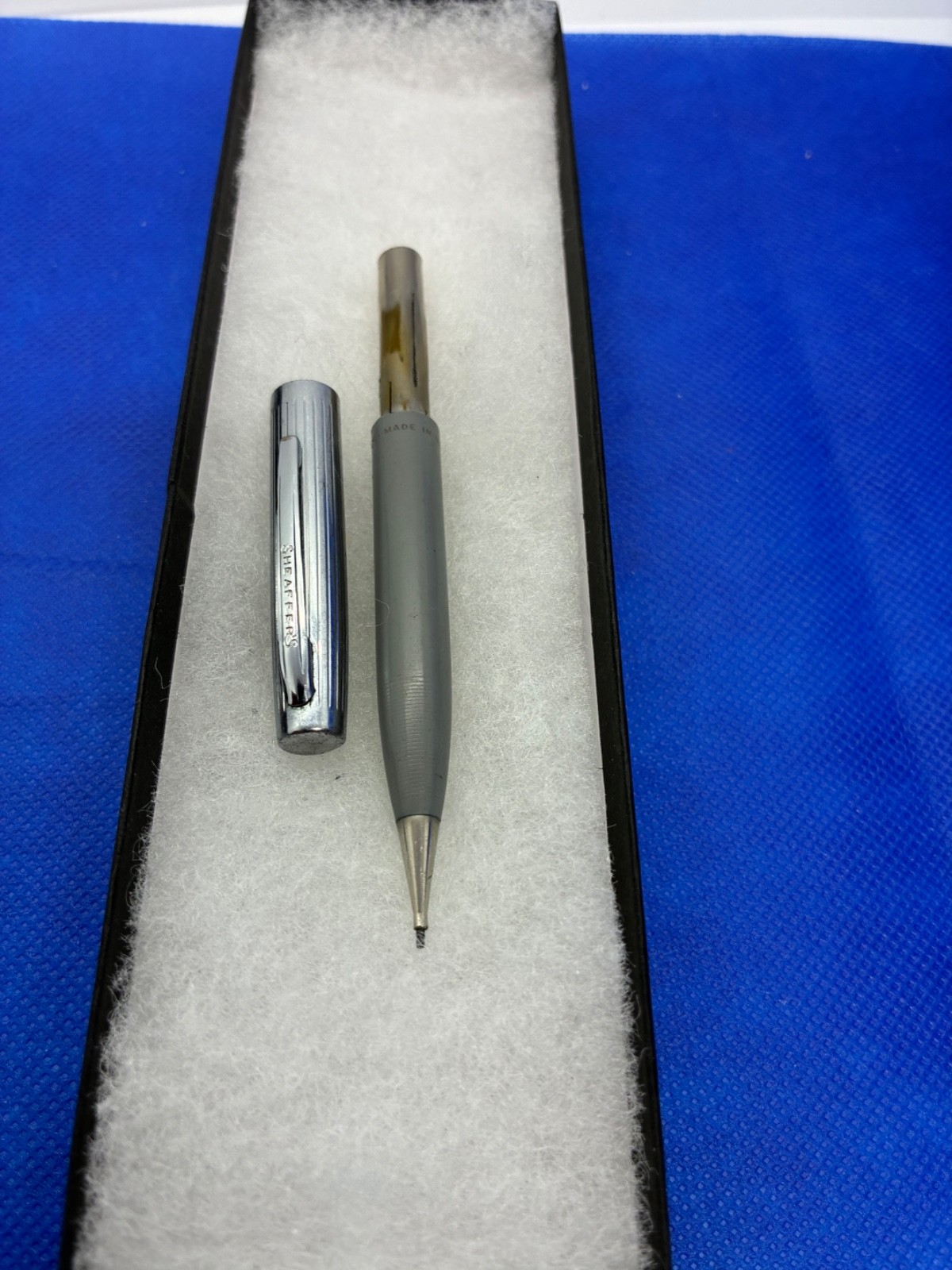 Vintage Scheaffer Mechanical Pencil Grey Barrel Silver Metal Cap
