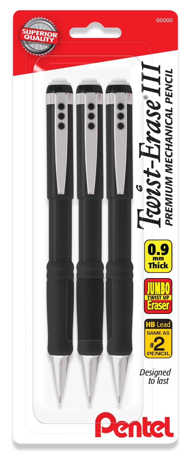Pentel Mechanical Pencil 0.9 mm Twist Erase III, Twist Up Office Product