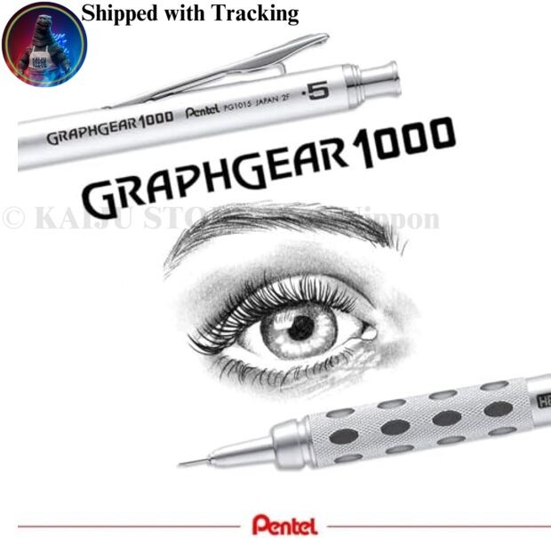 Pentel Graph Gear 1000 PG1015 0.5mm Mechanical Pencil Silver
