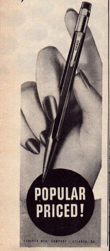 Scripto The Long Lead Pencil 1945 Vintage Print Ad Always Sharp Popular Priced